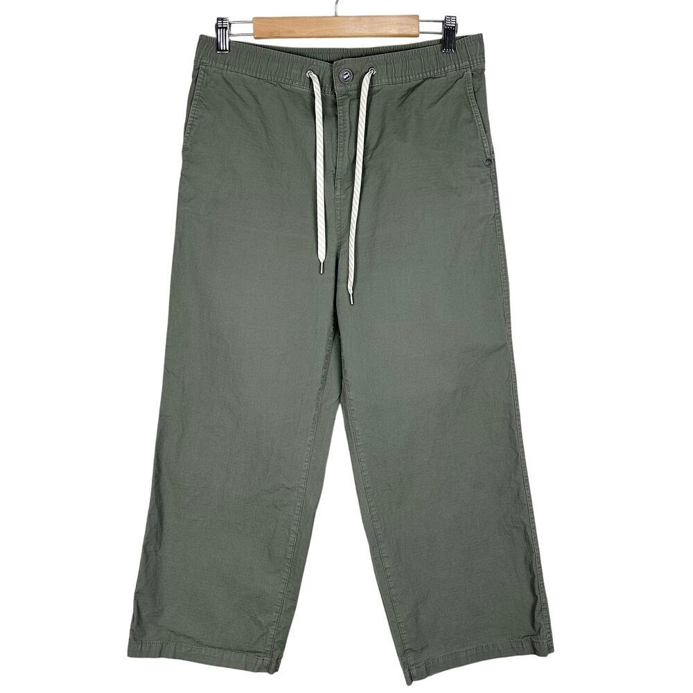 VUORI Women's Wide Leg Ripstop Pants Large Army Green Hiking Outdoors Gorpcore - Picture 2 of 5